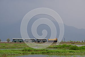 Rawa Pening Lake is now used as a tourist train destination route