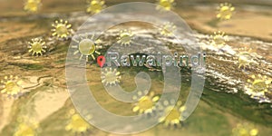 Rawalpindi city and sunny weather icon on the map, weather forecast related 3D rendering