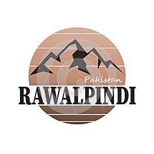 Rawalpindi Pakistan geographic stamp. City or country label, sign.