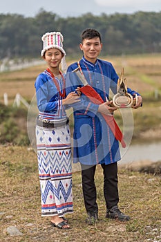 Rawang Couple in Traditional Attire, Putao, Myanmar