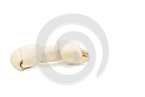Rawhide bone on a white background