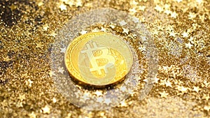 Ray Enlights Bitcoin among Gold Sand and Stars Macro