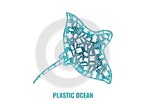 Ray plastic waste ocean environment problem