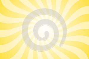 Ray sun. Yellow wavy sun rays. Twist light. Sunburst background. Burst radial waves line. Star beam. Retro pattern. Starburst photo