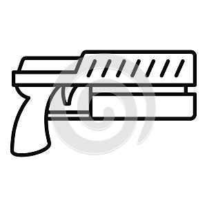 Raygun blaster icon, outline style