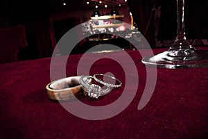 Raymond winery wedding engagement rings poker table red room