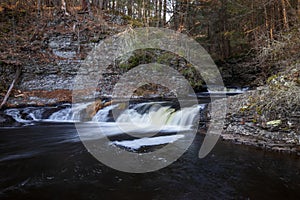 Raymondskill Falls at Delaware Water Gap National Recreation Area in early winter