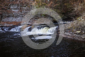 Raymondskill Falls at Delaware Water Gap National Recreation Area in early winter