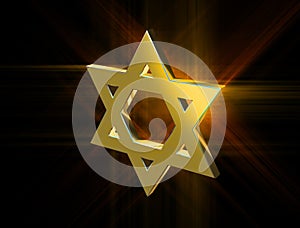 Among rays of gold Star of David