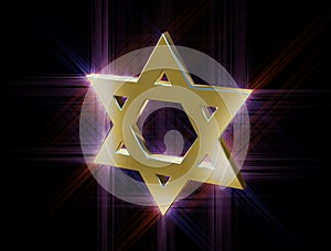 Among rays of gold Star of David