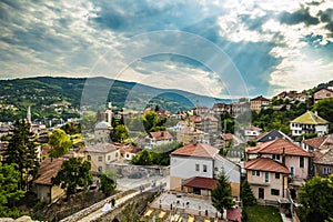 July 09, 2016: Rays of light in the old town of Travnik, Bosnia and Herzegovina