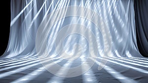 Rays of Light Shining on Fabric Backdrop Creating Dramatic Shadow Effect