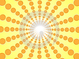 Rays of orange. Yellow abstract sun burst background - gradient sunlight vector graphic design from radial beautiful orange circle