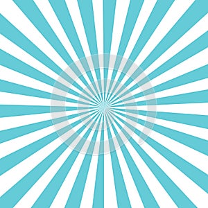 Rays of radial blue sun on white background. starburst beams template for your shine poster design