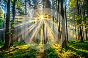 Rays of Sun in Deep Forest