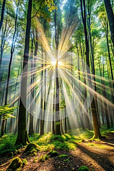 Rays of Sun in Deep Forest