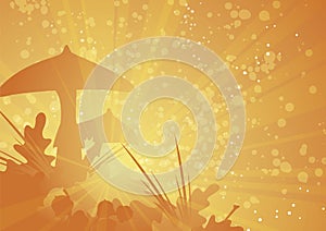 Rays toadstool landscape