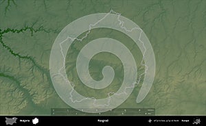 Razgrad outlined, Bulgaria. Physical