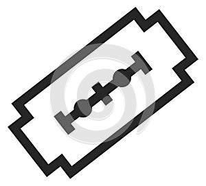 Razor black icon. Cutting blade with sharp edge