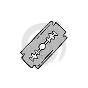 Razor blade doodle icon, vector illustration