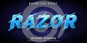 Razor text, cutout style editable text effect photo