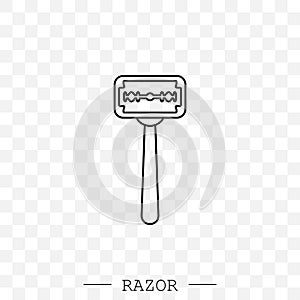 Razor vector line, linear icon. Shaving men razor icon. Simple illustration of man razor vector icon for web design