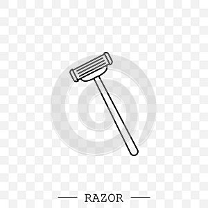 Razor vector line, linear icon. Shaving men razor icon. Simple illustration of man razor vector icon for web design