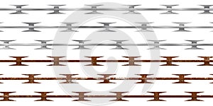 Razor wire barbed isolated seamless