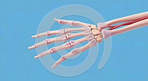3D Render of Human Hand and Wrist Bones