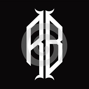 RB Logo monogram with horn shape design template