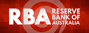 RBA - Reserve Bank of Australia acronym concept