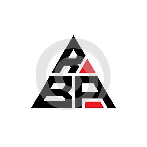 RBA triangle letter logo design with triangle shape. RBA triangle logo design monogram. RBA triangle vector logo template with red