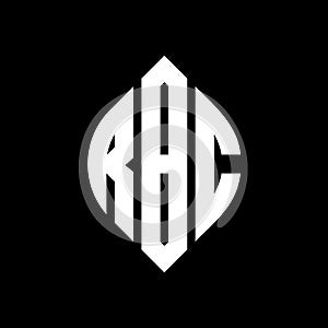 RBC circle letter logo design with circle and ellipse shape. RBC ellipse letters with typographic style. The three initials form a