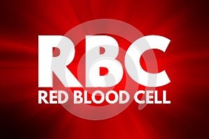 RBC - Red Blood Cell acronym, concept background photo