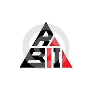 RBI triangle letter logo design with triangle shape. RBI triangle logo design monogram. RBI triangle vector logo template with red photo