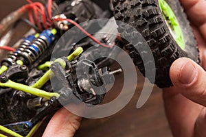 Rc car model toy wheel repair