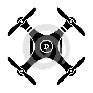 Rc drone quadcopter black symbol