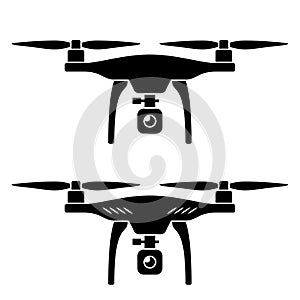 Rc drone quadcopter with camera black symbol