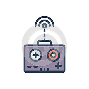 Color illustration icon for Rc, romote and control