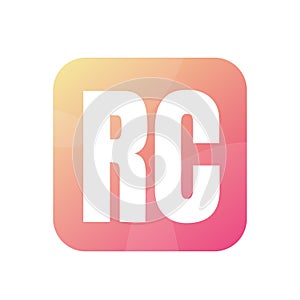 RC Letter Logo Design With Simple style