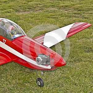 RC Model Aircraft bright red with white trim
