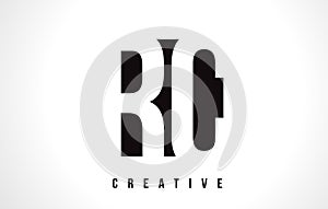 RC R C White Letter Logo Design with Black Square.