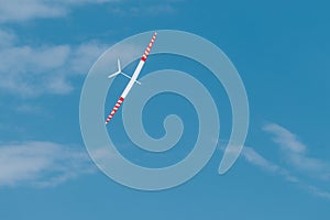RC soaring plane on blue sky