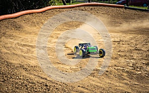 RC Truggy going through a corner