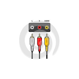 RCA audio video cable vector graphics