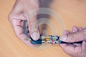 RCA cable to jack 3.5 mm audio stereo