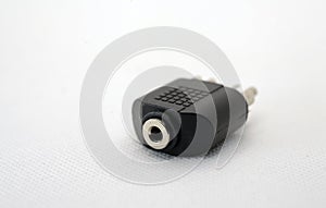 RCA conector to 3,5 mm isolated white background