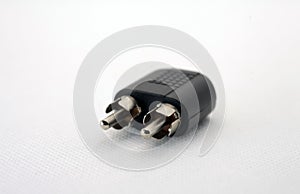 RCA conector to 3,5 mm isolated white background photo