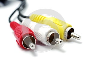 RCA connectors isolated. photo