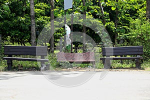 Rcc bench near road side for resting - Image